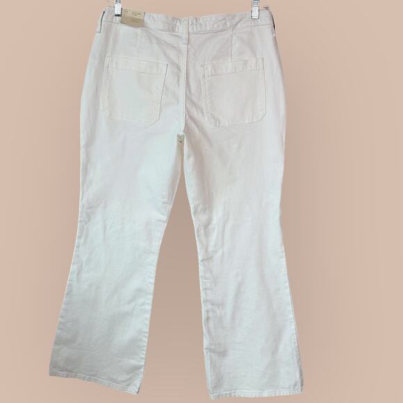 Universal Thread High Rise Flare White Denim Jeans Women Size 14 Vintage Stretch - Picture 3 of 12